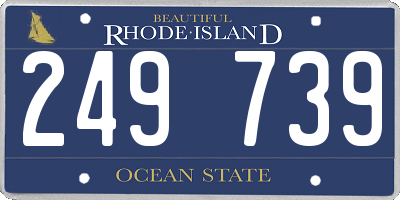 RI license plate 249739