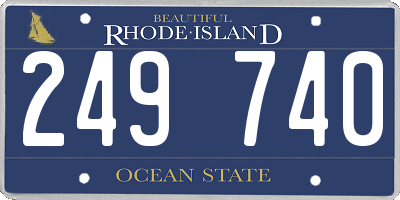 RI license plate 249740