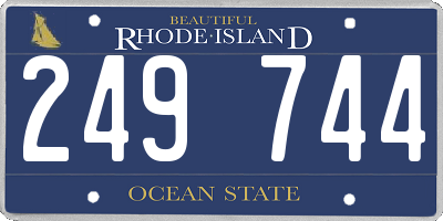 RI license plate 249744