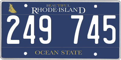 RI license plate 249745