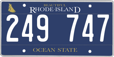 RI license plate 249747