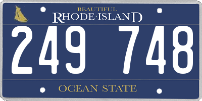RI license plate 249748
