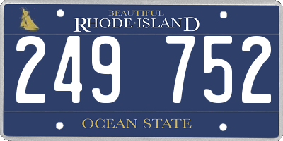 RI license plate 249752