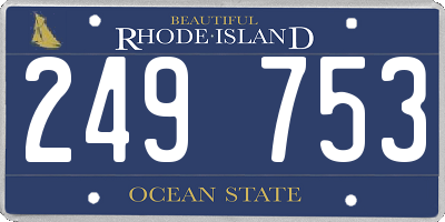 RI license plate 249753