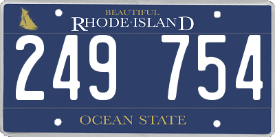 RI license plate 249754