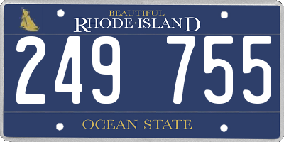 RI license plate 249755
