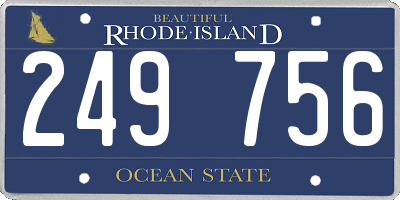 RI license plate 249756
