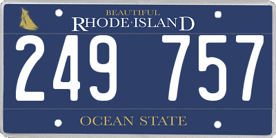RI license plate 249757