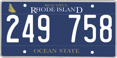 RI license plate 249758