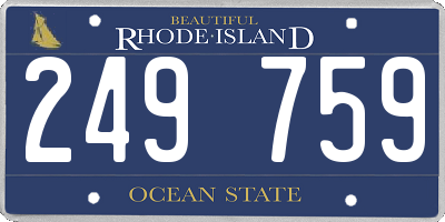 RI license plate 249759