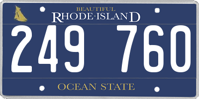 RI license plate 249760