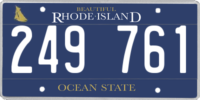 RI license plate 249761
