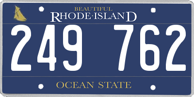 RI license plate 249762
