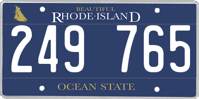 RI license plate 249765