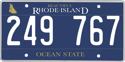 RI license plate 249767