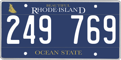 RI license plate 249769