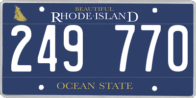 RI license plate 249770
