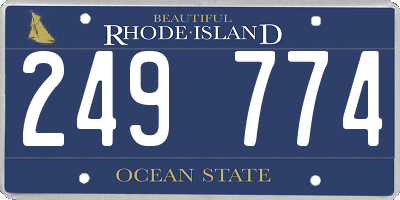 RI license plate 249774