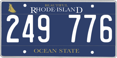 RI license plate 249776