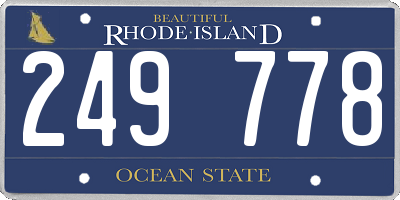 RI license plate 249778