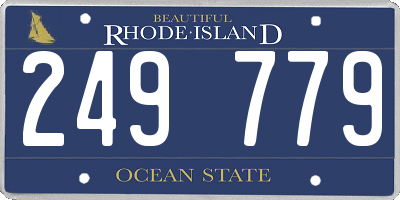RI license plate 249779