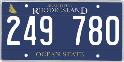 RI license plate 249780