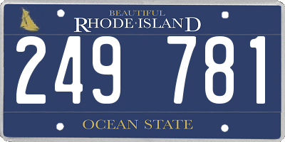 RI license plate 249781
