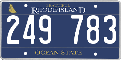 RI license plate 249783