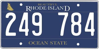 RI license plate 249784