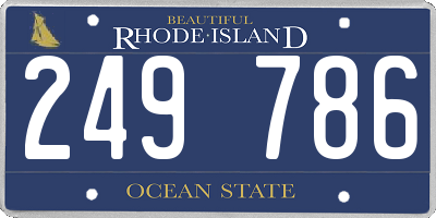 RI license plate 249786