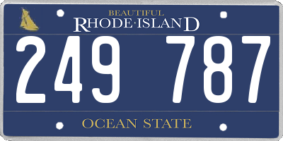 RI license plate 249787