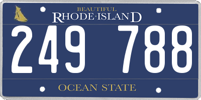 RI license plate 249788