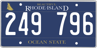 RI license plate 249796