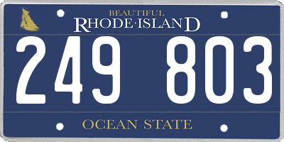RI license plate 249803