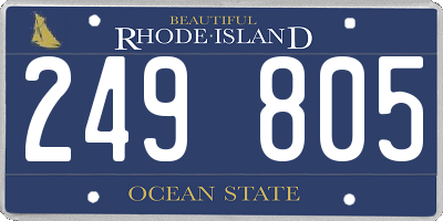 RI license plate 249805