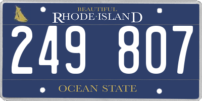 RI license plate 249807