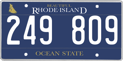 RI license plate 249809