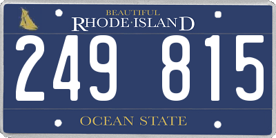 RI license plate 249815