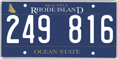 RI license plate 249816