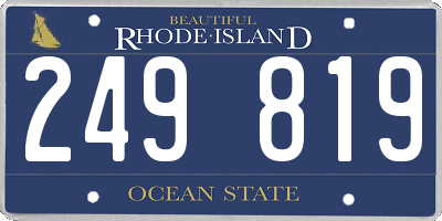 RI license plate 249819