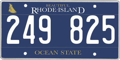 RI license plate 249825