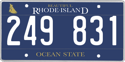 RI license plate 249831