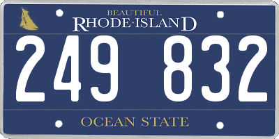 RI license plate 249832