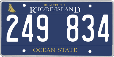 RI license plate 249834