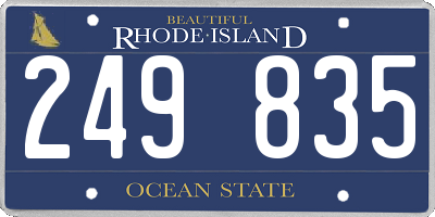 RI license plate 249835