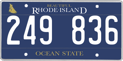 RI license plate 249836