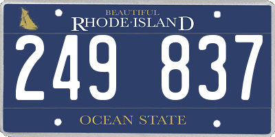 RI license plate 249837