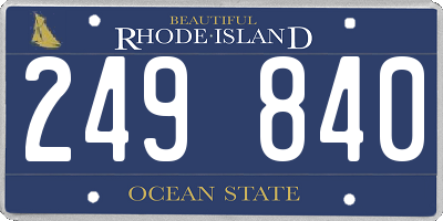 RI license plate 249840