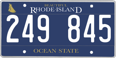 RI license plate 249845