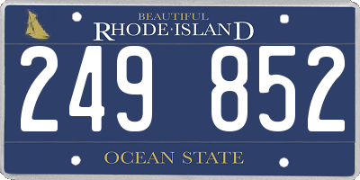 RI license plate 249852